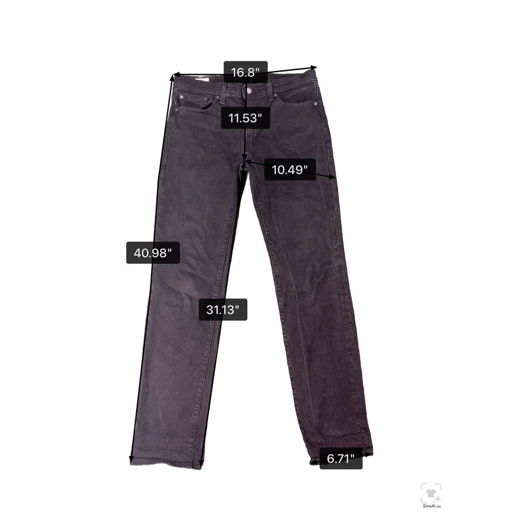 Levis 511 Slim Fit Black Denim Jeans Mens W33 L32 04511-4969